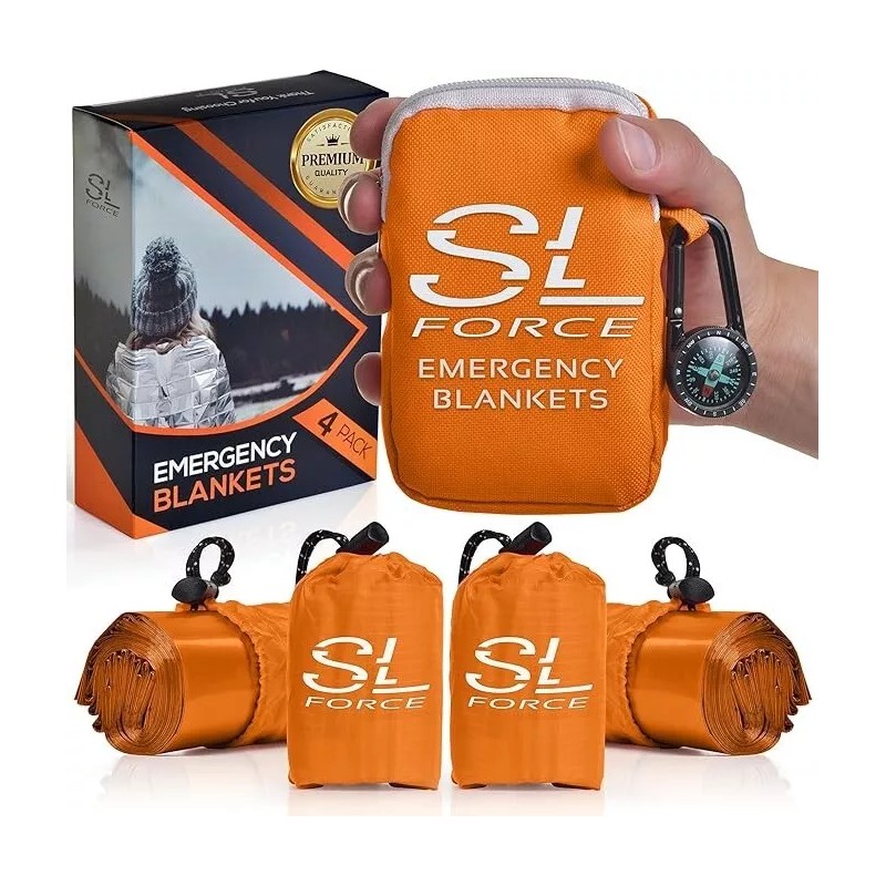 SLFORCE Emergency Blankets for Survival: 4 Pack of Gigantic Space