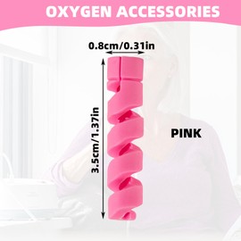 10 Pack Oxygen Tube Support Crimp Straightener for Portable Oxygen Concentrator Oxygen Hose Nasal Cannula, Oxygen Tubing Supports Oxygen Accessories (Pink)