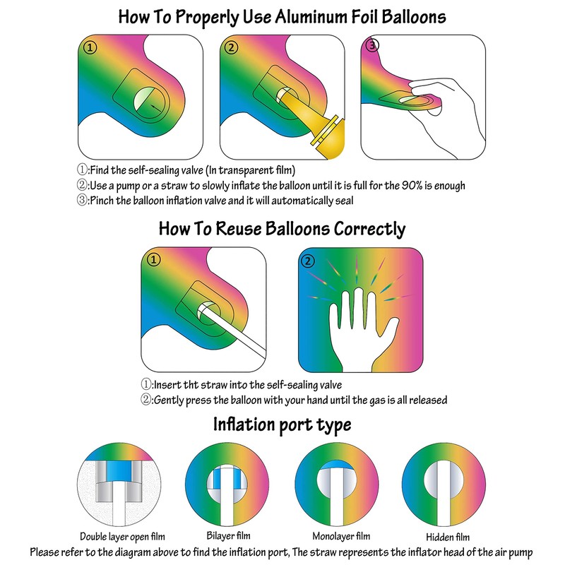 New 40 Inch Rainbow Digit Helium Foil Birthday Party Balloons