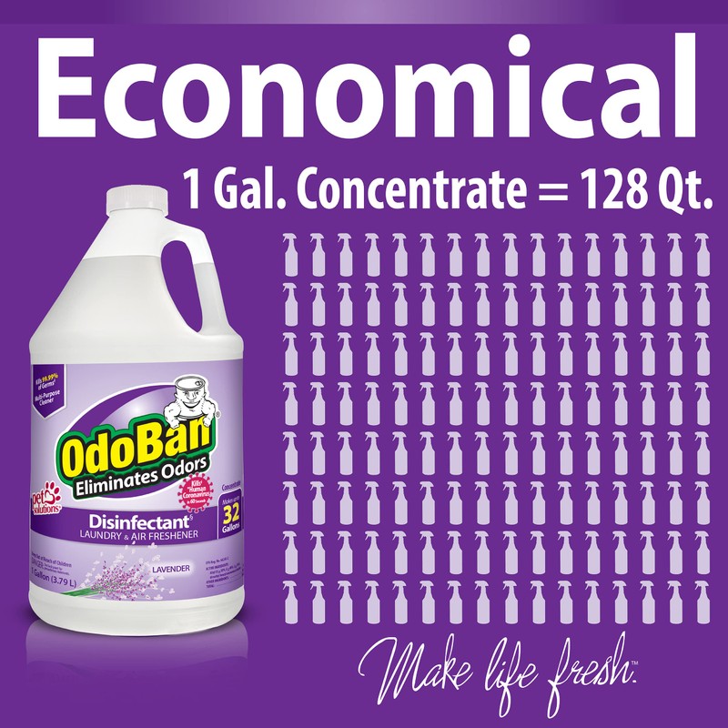 OdoBan Disinfectant Concentrate and Odor Eliminator, Made in the USA,