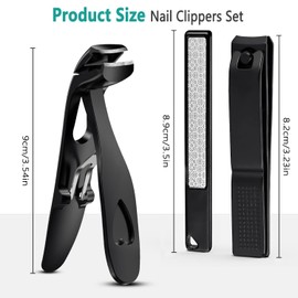 Nail Clippers for Thick Nails, Extra Sharp Ergonomic Wide Jaw Angled Toenail Clippers Fingernail Clippers for Women Men Seniors Nail Cutters Trimmers Set with Nail File Gift Case - Rose Gold