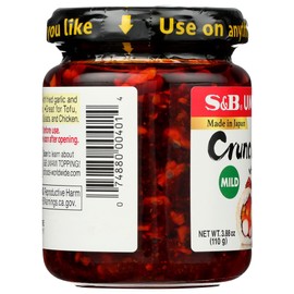 S&B Chili Oil with Crunchy Garlic Topping 3.9 Ounce (Pack of 3)