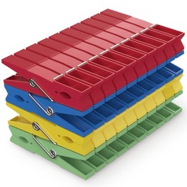 PORTENTUM Recycled Plastic Clothes Pegs, Pack of 40, Multicoloured, Environmentally Friendly and Sustainable, Weatherproof, Long Service Life, Versatile, Leaves No Marks, Size 7.5 x 1 x 2 cm