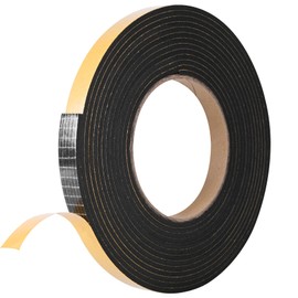 Kikerike Self Adhesive Foam Tape Weatherstrip 1/2In x 1/8In x 13Ft High Density Foam Insulation Strips Seal Weather Stripping with Strong Adhesive for Door and Window Sound Isolation Soundproofing