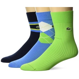 Lacoste Unisex 3-Pack Cotton Socks, BRASILIA/MULTICO, 35/38