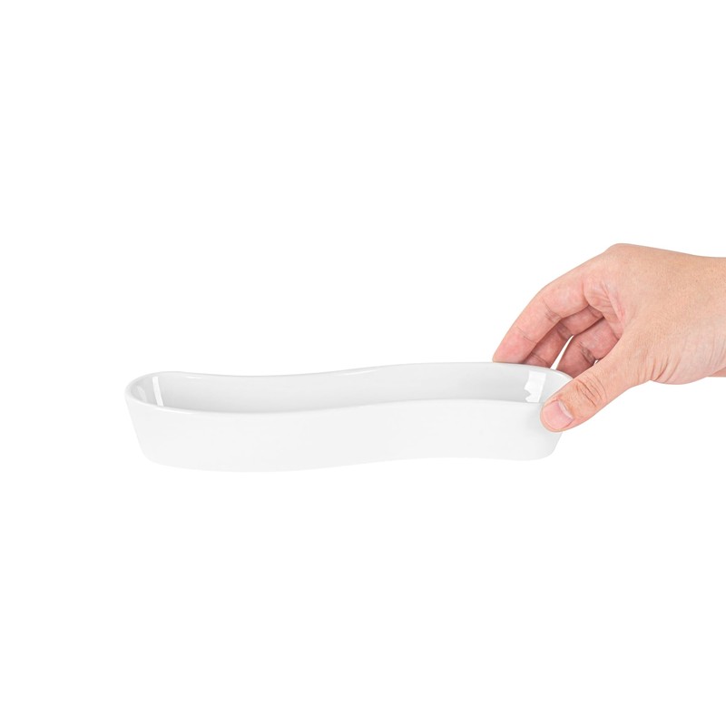 Restaurantware Swerve 6 Ounce Olive Plate 1 Curved Olive Tray