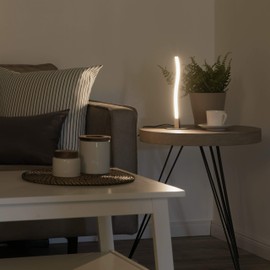 LED Desk Lamp in Wave Shape Stainless Steel Table Lamp 10 x 30 cm Modern LED Table Lamp in Warm White Light Colour with Cord Switch