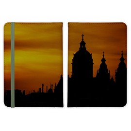ShopQuality4U Christian Cathedral Crucifix Sunset Leather Passport Holder - for Men & Women - British Full Printed Passport Cover Case Passport Wallet