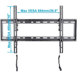 VideoSecu Tilt TV Wall Mount for Most 32"-75" Sony, Vizio, LG, Sharp, Panasonic LCD LED Plasma 3D HDTV Flat Panel Screen 4K TV Bracket, with HDMI Cable bxc