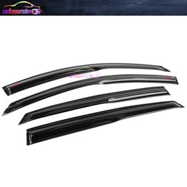 Fits 18-24 Honda Accord Sedan Window Wind Visor Guard Shade Rain Vent w/ Red RS