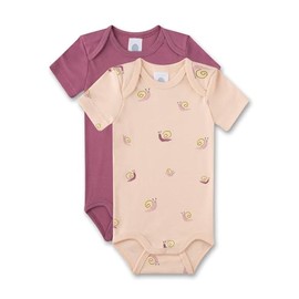 Sanetta Baby Bodysuit Short Sleeve (Double Pack) Beige | High-Quality and Sustainable Bodysuit for Girls Made of Organic Cotton Contents: Set of 2 Baby Bodysuit, beige