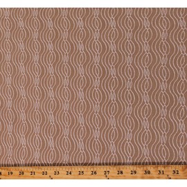 Power Mesh Nude Embroidered Wave Pattern Shiny 60" Wide Polyester Blend Fabric by The Yard (3128C-6F)