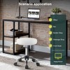 BFTOU White Classic Swivel Stool with Wheel for Salon Work