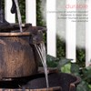 Alpine Corporation TIZ194BZ | Rustic Outdoor 2-Tier Barrel Pump Water