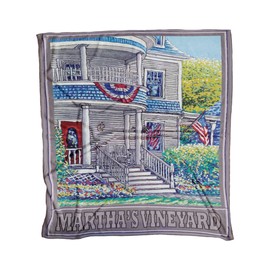 Northwest Art Mall Martha's Vineyard Walks of Life Ultra Fleece Bed Sofa Travel Cozy Blanket from Watercolor by Artist David Linton 50" x 60".