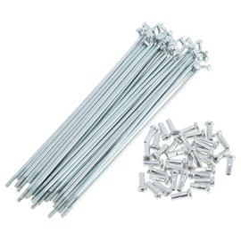 A ABSOPRO 36 Set 14G Bicycle Spokes 114mm Bike Wheel Spokes Galvanized Carbon Steel Silver Tone