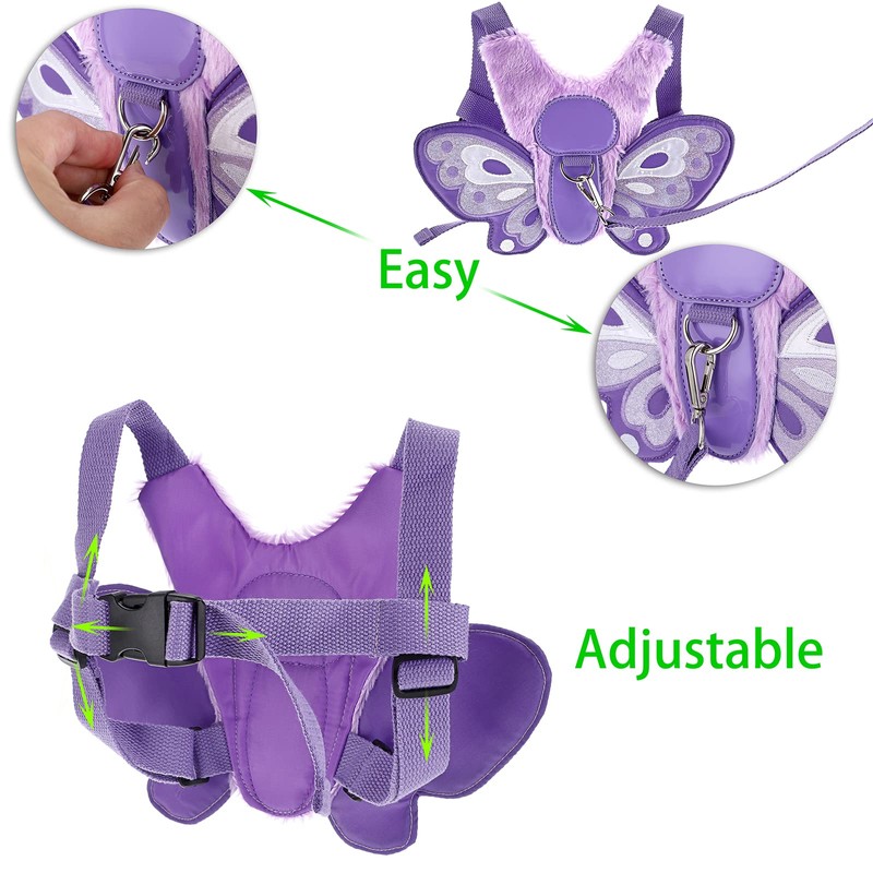 BTSKY Fluff Butterfly Baby Toddler Walking Harness with Safety Rein