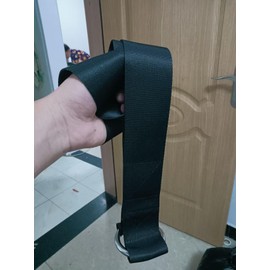 1Pcs Arm Wrestling Training Loading Strap Belt Hand Grip Fitness Equipment Wrist Forearm and Biceps Workouts Muscle Strength Tools Suitable 1-2 inches Barbell Plates Durable Loop Weight Plate(Black)