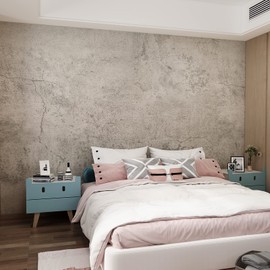 3yecao 31"×591" Extra Large Size Wide Thick Light Brown Grey Concrete Wallpaper Peel and Stick 3D Industrial Gray Concrete Cement Contact Paper Vinyl Matte Textured Stickers for Bedroom Garage Walls