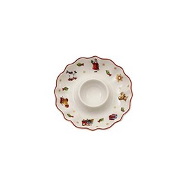 Villeroy & Boch Toy's Delight Coquetier, Porcelaine Premium, Blanc/Rouge/Doré