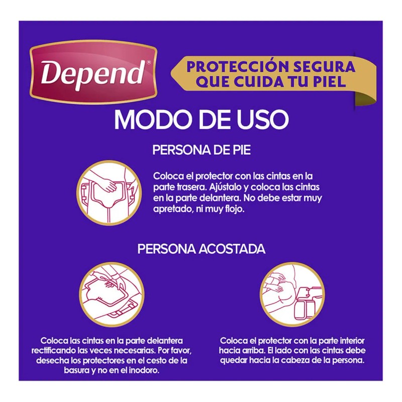 Pañales Nocturnos Para Adulto Depend Grande 10 Piezas