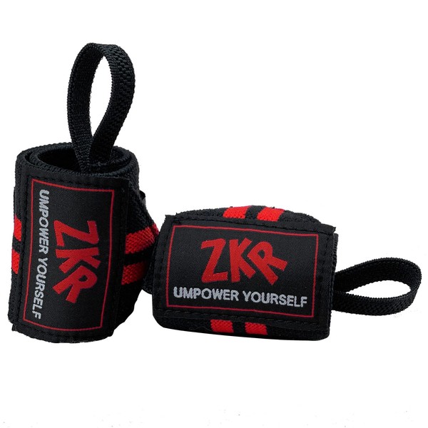 ZKR Power Weightlifting Wrist Wraps Support Gym Bodybuilding, Crossfit, Powerlifting,