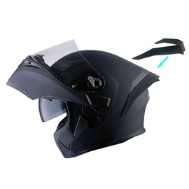 1Storm Motorcycle Modular Full Face Helmet Bike Flip up Dual Visor Sun Shield: HB89 Matt Black