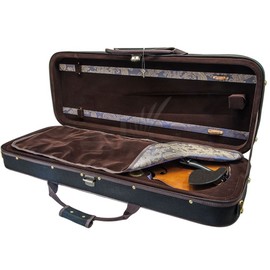 Paititi 15.5 inch Professional Oblong Shape Lighweight Viola Hard Case with Hygrometer Black/Brown
