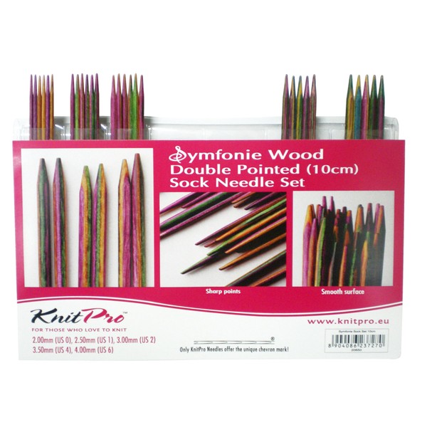 KnitPro Symfonie Double Pointed Sock Knitting Needle Kit - 10cm