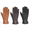 SURAWIL Mens Leather Gloves Touchscreen, Genuine Leather Winter Fleece Lined