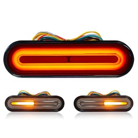 Hiapix Dual Color 12-80V Motorcycle Scooter LED Light Lamp, Amber Color For Turn Signals, Red Color For Tail Light Brake Stop