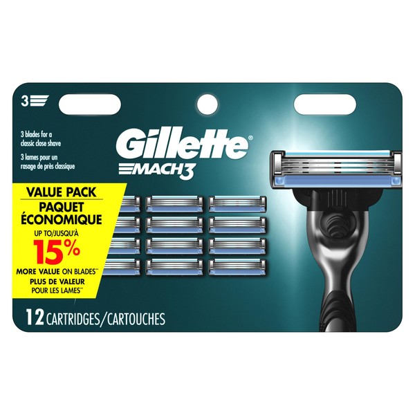 Mach3 Gillette Mach 3 Razor Refils 12 pack