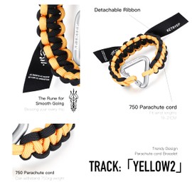 ketryep Paracord Bracelets Rope Bracelet for Men and Women, the Perfect Accessory Match for Lovers of Hiking, Camping, Fishing and Hunting! (2-Yellow.Track)