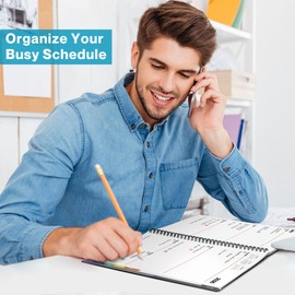 Dunwell 2026 Planner Book 8.5x11, Weekly Monthly Calendar, Jan to Dec, Large Daily Organizer with Colorful Tabs, Bookmark, Notes Section & Stickers