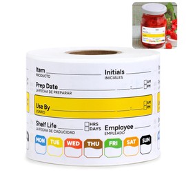 300 Pcs Restaurant Quality Shelf Life Food Rotation Labels, 2” x 3” Self-Adhesive Removable Freezer Food Labels Stickers, Perfect for Reusable Containers, Easy to Remove, Food Safety Date Sticker
