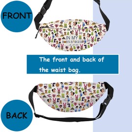 Cartoon Merch Burger Waist Bag Burger Cartoon Lovers Gift Bob Fans Belt Bag for Travel (B Waist)