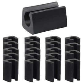 HARSKIYER 0.47 inch / 12mm Plastic Furniture Feet Protectors, 20Pcs Chair Leg Tips Caps for Bar Stool Floor, Hardwood Floors (Black)