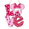 Valentine's Day Love Hanging Door Sign, Mouse Love Letter Wooden
