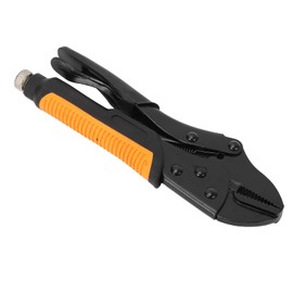 Locking Pliers Curved Jaw Wear Teeth Anti Slip Handle Portable Pliers with Adjustable Screw (25.4cm / 10in)