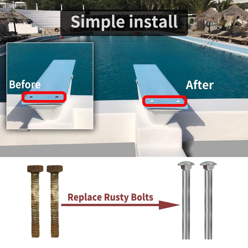 Stainless Steel Diving Board Bolts Kit, Diving Boards Mounting kit