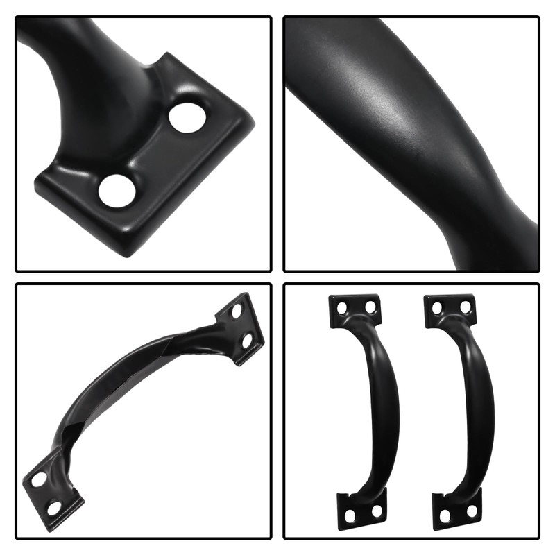 Mormchlots 12Pcs 98mm/3.86" Black Metal Gate Retro Cabinet Handles, 3.86"