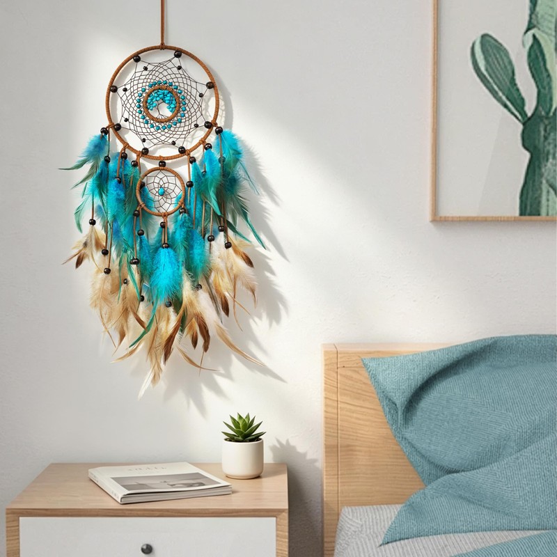 Tree of Life Dream Catchers Handmade Blue Dreamcatcher Home Wall
