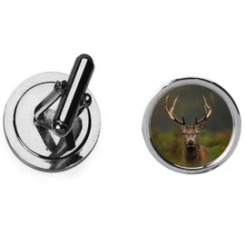 Stags Head Stag code63 Dome Silver Cufflinks Groom dad Wedding Jewellery boxed