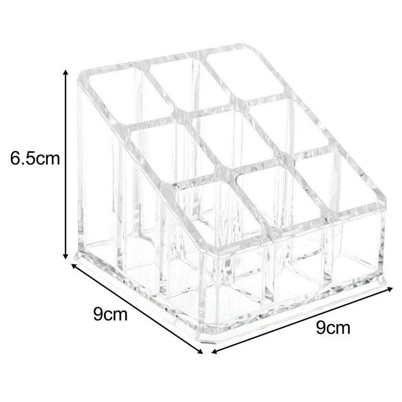 eKsdf 9 Sections Lipstick Lip Gloss Organiser, Transparent Acrylic Lipstick