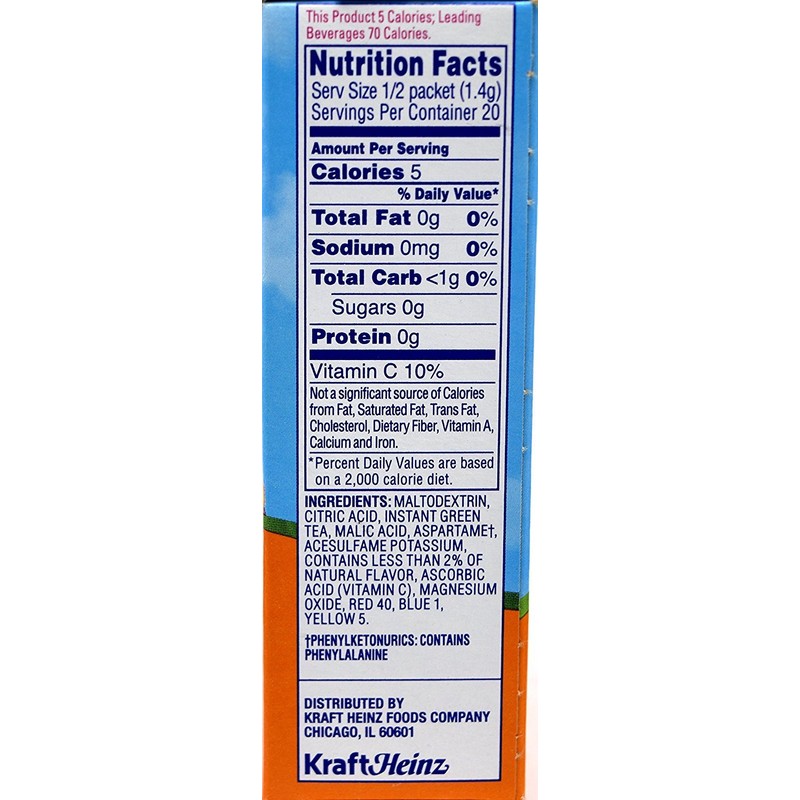 Crystal Light Peach Mango Green Tea On The Go Drink