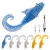 POWJOY 5in Pre-Rigged Curly Tail Swimbaits with Hidden Hook &