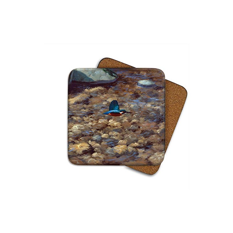 Kingfisher River Drinks Coasters by Wildlife Artist Julian Friers -