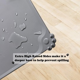 HAIPIMAO Silicone Pet Feeding Mats, Nonslip Waterproof Dog Cat Food Mat with Raised Edges Water Bowl Placemats for Food and Water Prevent Spill Rubber Tray Multiple Colors for Pets