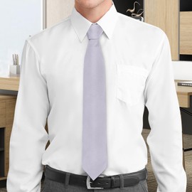 JUNMEISI Men's Ties Solid Pure Color 3.15" (8CM) Necktie Grey Ties For Men