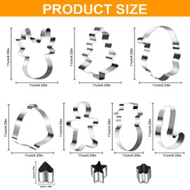 Christmas Cookie Cutters,Christmas Sandwich Cutter for Kids,10 Pcs Cookie Cutters Set,Bread Cutter Set,Fruit Cutters,DIY Mold for Kids Boys and Girls.